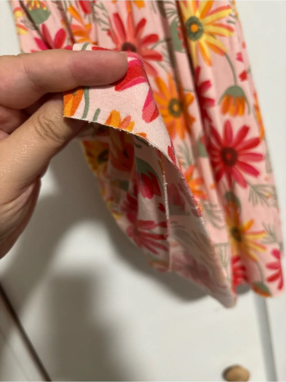 Matilda Jane size 8 floral pink orange Floral Sundress Ruffle Details bamboo
